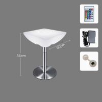 Стол светящийся квадратный на металическом основании 60х60х56