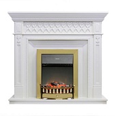 Каминокомплект Dimplex Alexandria (белый дуб)+Lydon Brass