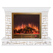 Каминокомплект Glenrich Панорама Алтай Sharm 33 (белый)+Sharm 33 BR