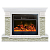 Каминокомплект Glenrich Панорама Грот однотонный 28 (беленый дуб)+Newflame